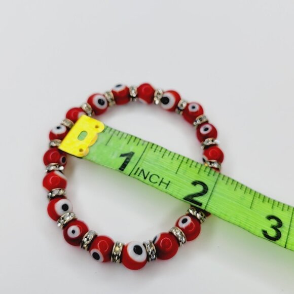 Red Evil Eye Elastic Stretch Bracelet - Picture 4 of 7